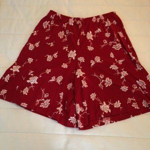 Lands' End Red and White Flower Shorts